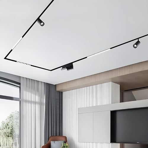 Trilho Magnético Eletrificado Embutir 2 Metros Com Presilhas