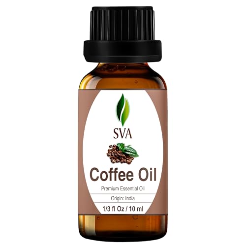 Image of SVA Coffee Essential Oil 1 /3 Fl Oz - for Diffuser, Skin & Hair Care - Ideal for Massage & DIY Blends - with Dropper