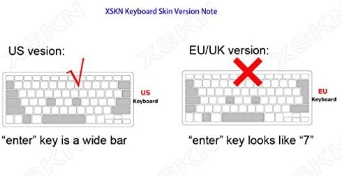 XSKN Hebrew Israel Language Black Silicone Keyboard Skin for 2015 and Earlier Released MacBook Air 13, Pro 13 15 17 inch, US Layout - Not FIT A2179 A2337 13.3-inch MacBook Air with Touch ID