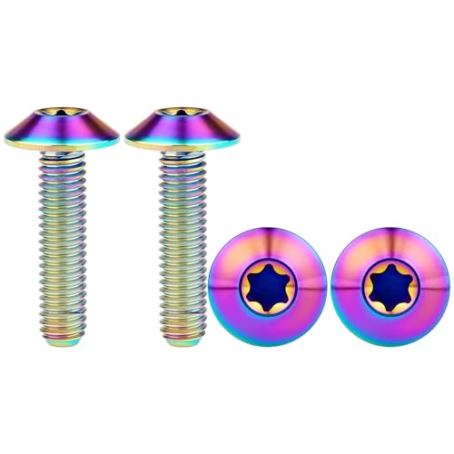 Titanium M4 M5 M6 Button Torx Head Bolt Screw (Rainbow, M6x25mm)