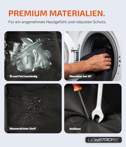Image of LIONSTRONG Car Seat Protector - Universal Compatible, Waterproof, Tear-Resistant & Robust - Black - Car, SUV - Seat Cover - Protects Against Dirt - Easy Cleaning