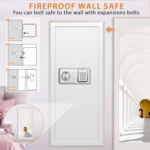 Image of White 33.46 inch Tall Sturdy Wall Safes Between the Studs 16 inch Centers