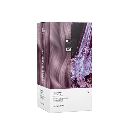 IGK Permanent Color Kit ASTRO BABE - Light Cool Lavender V | Easy Application + Strengthen + Shine | Vegan + Cruelty Free + Ammonia Free | 4.75 Oz