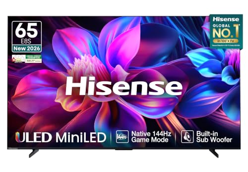 Image of Hisense 164 cm (65 Inches) ULED MiniLED Smart AI TV and World Fastest OS - VIDAA | 144Hz Game Mode | 61W Speakers (Built-in Subwoofer) | 65E8S (Black)