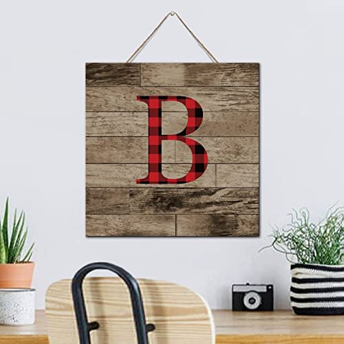 Monogramme de Noël en bois rustique de qualité supérieure initiale B