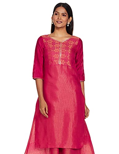 Image of Aurelia Women's Rayon Regular Fit Solid Regular Kurta