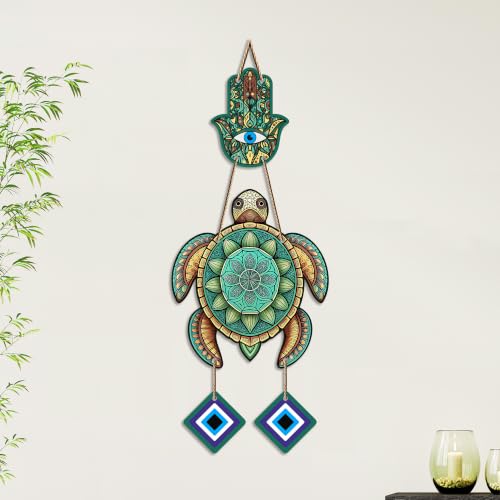Image of Artvibes Decorative Sea Turtle Wall Hanging for Home Entrance | Nazar Battu MDF Wall Art | Vastu Inspired Decor for Living Room | Office | Hallway | Bedroom & Balcony | Gift Item (WH 8546N)