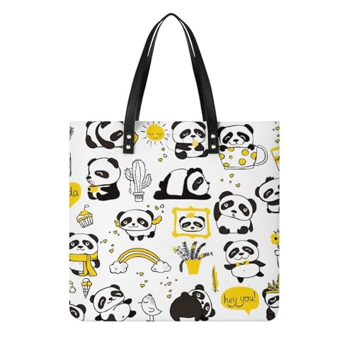 Tote bag panda sac à main shopper en toile pour femmes et voyage