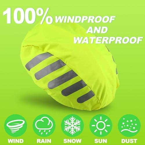 Staranry 2 Stück Fahrradhelm Regenüberzug, Winddichter Regenüberzug für Fahrradhelm, Winddichter und Atmungsaktiver Helmüberzug, Fahrrad Eflektierende Regenhaube, für Fahrten Reisen und Ausflüge