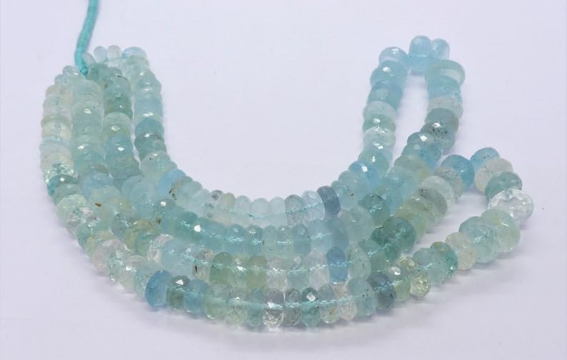 Aigue-marine naturelle perles de 8-10mm pour bijoux d'exception