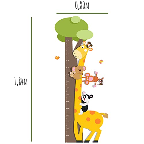 Adesivo de Parede Infantil Régua de Crescimento Zoo