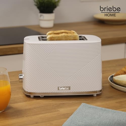 briebe Elegance Set Brottoaster mit breitem Schlitz, 2 Scheiben + elektrischer Wasserkocher, 1,7 l, kabellos, 2200 W, BPA-frei + Filterkaffeemaschine, Filter, 10 Tassen, 1,25 l, Frühstückspack – Bild 3
