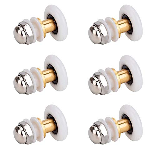 Queta 6Pcs X Shower Door Rollers,Roller Diameter 25Mm For The Bathroom Glass Sliding Door Pulleys/Runners/Wheels,Strong Load-Bearing Capacity, Ultra-Quiet Shower Glass Door Rollers Replacement #TOP1