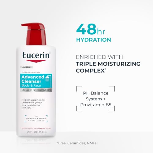 Best Antibacterial Hand Soap for Sensitive Skin: 12 Gentle Yet Effective Options for Seniors 12 Eucerin Advanced Repair Body and Face Cleanser, 16.9 FL OZ