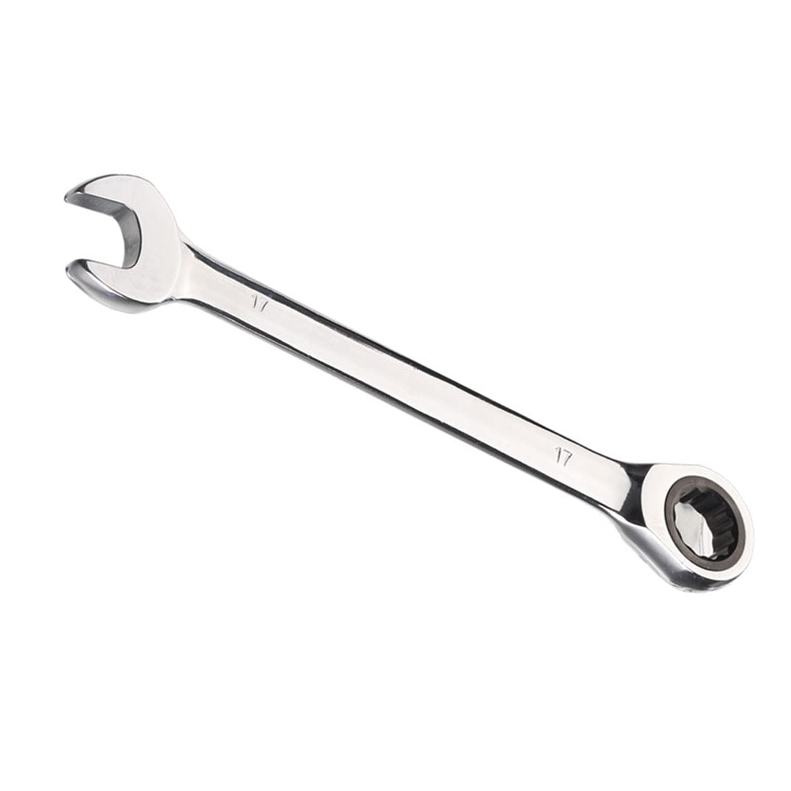 Vokenforu 17mm Ratchet Spanner, Ratcheting Combination Wrench, Hardened Chrome Vanadium Steel Open End Spanner Metric