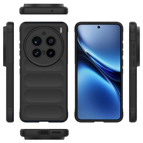 Elubugod Compatible with Vivo X200 Pro 5G Case Cover,TPU Mobile Phone Soft Compatible with Vivo X200 Pro 5G V2405A V2405DA V2413 Case Cover Black
