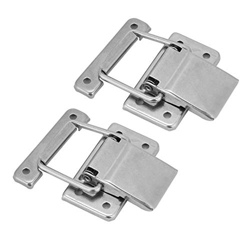 2PCS Gabinete Caja Pestillo Pestillo, Fermeture a Levier Pestillos de Acero Inoxidable Hardware Toggle Hasp Resorte Cargado para Muebles Gabinete Cajón Armario Hardware Compacto Equipo Mecánico 15 * 4