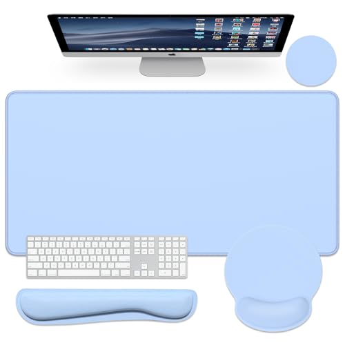 Tapis de bureau XXL ergonomique anti-fatigue avec repose-poignet en mousse