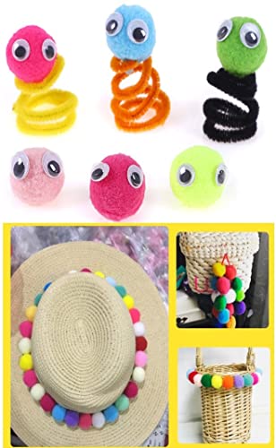 300Pcs Pom Poms With 14Pcs Double Sided Tab, Soft & Fluffy Puff Balls,Multi-Colored 10 To 20Mm Pompoms For Arts And Crafts,Perfect For Kids, Diy Creative Crafts Decorations #TOP6