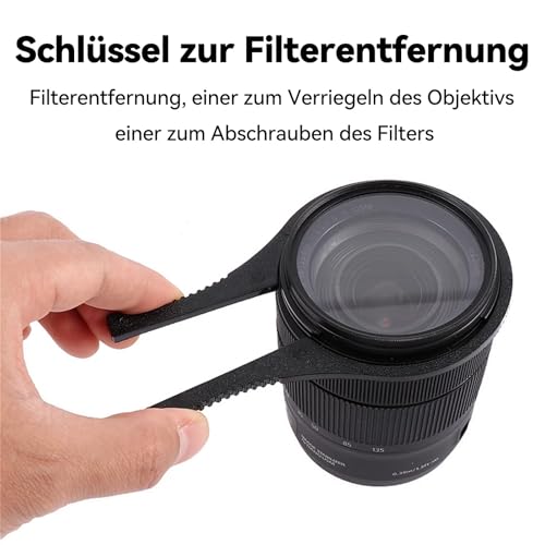 COZERI Filterklemmen，2-teiliges Filterschlüssel Set,Kamera Objektiv Filter Werkzeug, Lens Spanner zum einfachen Entfernen von Filtern 62-77mm & 49-58mm，Clip-on Handy Filterzange