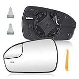 Driver Left Side Power Heated Mirror Glass for 2013-2020 Ford Fusion with Rear Holder, Blind Spot Design, Replace for DS7Z17K707F, DS7Z-17K707-F