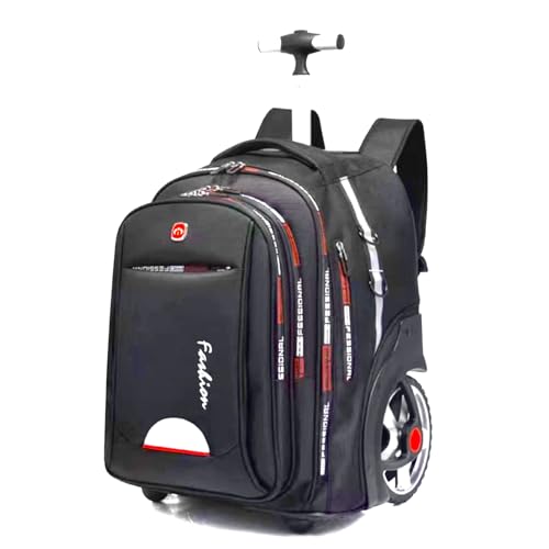Quality Travel Rolling Backpack for Adults, 22 Inch Laptop Backpack with Wheels, Large Waterproof Roller Backpack, Wheeled Backpack for Business(Black)