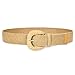 Straw Woven Elastic Belt for Women Stretchy Belts for Dress Fashion Boho Waist Belt Rattan Raffia Ladies Belts,half square buckle khaki 29