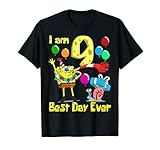 Mademark x SpongeBob SquarePants - SpongeBob I am 9 Years Old Birthday Party T-Shirt