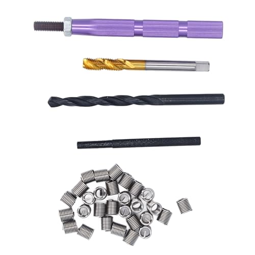 Kit de réparation de filetage métrique 34 pièces en acier inoxydable pour pas de vis foirés - 5