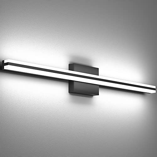 Image of SOLFART Bathroom Vanity Light Matte Black 32 Inch LED Lights for Bathroom 6000K Wall Light Fixtures ND
