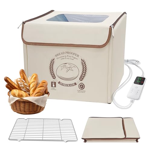 Brot Gärbox Sauerteig mit Heizung, Faltbare Teiggärbox Mit Deckel, Temperatureinstellung und Zeitsteuerung, Gärschrank für Zuhause, Brot, PizzaJoghurt, Reiswein