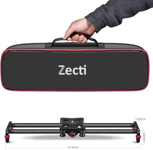 Image of Zecti Camera Slider 16 inch /40 cm Adjustable Carbon Fiber Camera Dolly Track