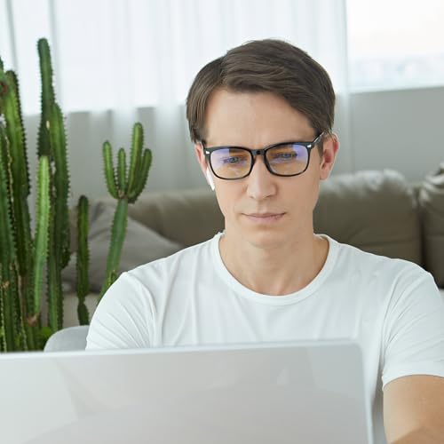 Image of DUCO Blue Light Blocking Glasses 2 Pack Computer Gaming Glasses Women Men Blue Light Blocker Eyeglasses Square Frame Anti Eye Eyestrain 5201S