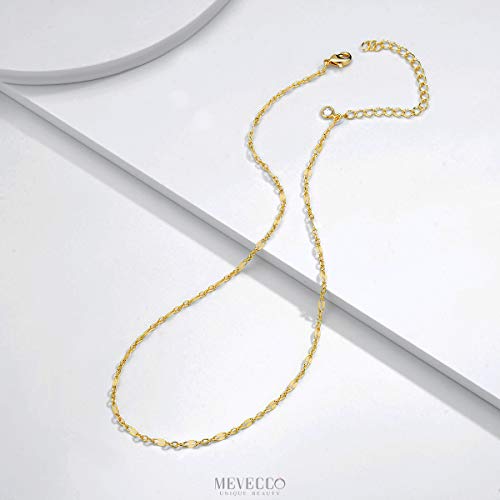 Mevecco Gold Chain Choker Necklace,14K Gold Filled Dainty Cute Lip Clavicle Chain Long Necklace Delicate Fashion Choker Necklace Jewelry Gift For Women #TOP4