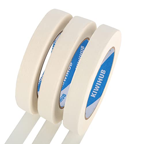 Kiwihub White Painters Tape,0.7" X 60 Yards X 3 Rolls (180 Yards Total) - Medium Adhesive White Masking Tape For Painting,Labeling,Diy Crafting,Decoration And School Projects #TOP1