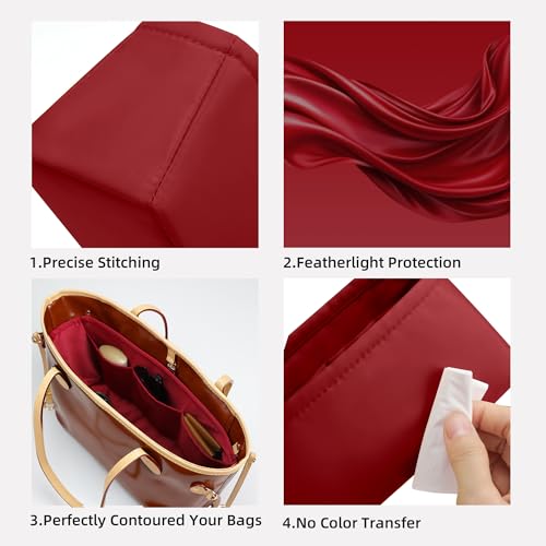 Image of DGAZ Purse Organizer Insert Fits LV Neverfull Mini /PM /MM /GM Bags,Silk Bag Organizer,Luxury Handbag & Tote Shaper(PM)