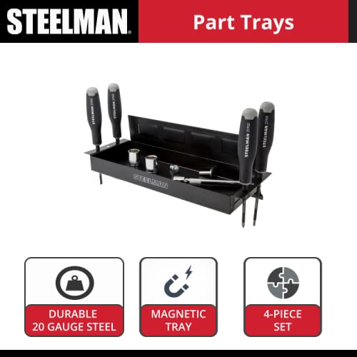 Steelman Non-Marring Magnetic Tool/Parts Storage Trays for Rolling Toolboxes, Durable Steel, 4-Piece Set by Steelman - Image 2
