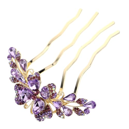 Ipetboom 水晶の輝きと歯の安定ホールドを備 結婚式用水?蝶結びヘアコーム レディース向けファッション髪飾り おしゃれなヘアクリップで日