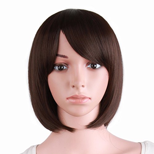 MapofBeauty 12 Inches/30cm Women Short Straight Cosplay Party BOB Wig (Dark Brown)