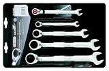KS Tools 503.4602 GEARplus Ratschenringmaulschlüssel-Satz, umschaltbar, 5-tlg. 5/16"-3/4"