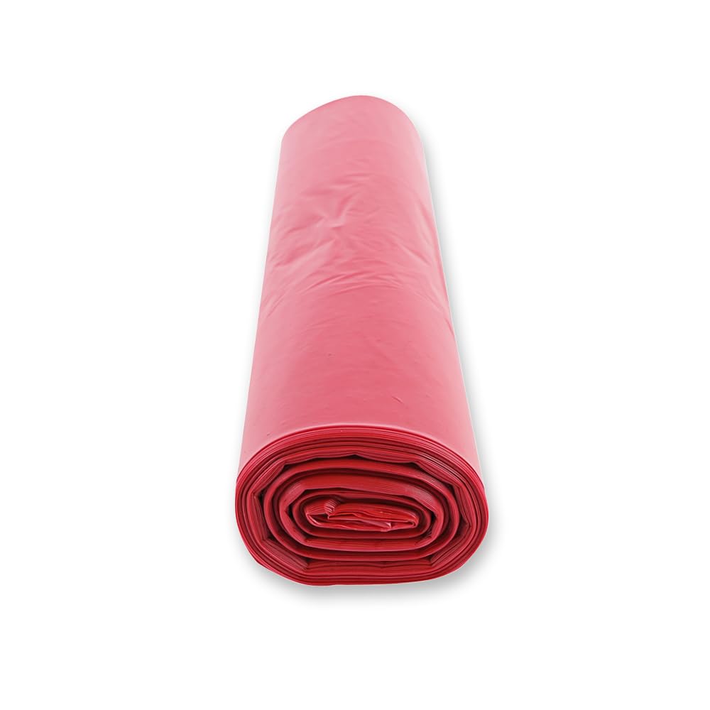 250 Stück Hygoclean Müllsäcke Light, 70 l | LDPE, Rolle, rot, L: 100cm, B: 57,5cm, 40my, Müllsäcke, Abfallsack, Müllbeutel, Mülltüten, Abfallbeutel