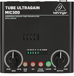 High-end preamplification for all microphone, instrument and line-level sources, specifically designed for studio-grade condenser mics Perfectly matches any studio or live recording setup Hand-selected 12AX7 vacuum tube with UTC technology for except...