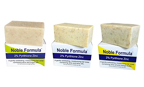 Noble Formula 2% Pyrithione Zinc (ZnP) Argan Oil, Mango, and Original Bar Soap, Variety Pack, 3.25 oz (3 Pack)