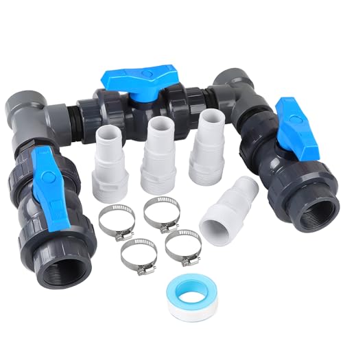 SWAWIS Pool Bypass Set 32/38mm Wärmepumpe Pool Bypass Poolheizung Wärmepumpe Solar Heizung PVC Rohr Kugelhahn DN50 Präzise Regulierung des Wasserdurchflusses