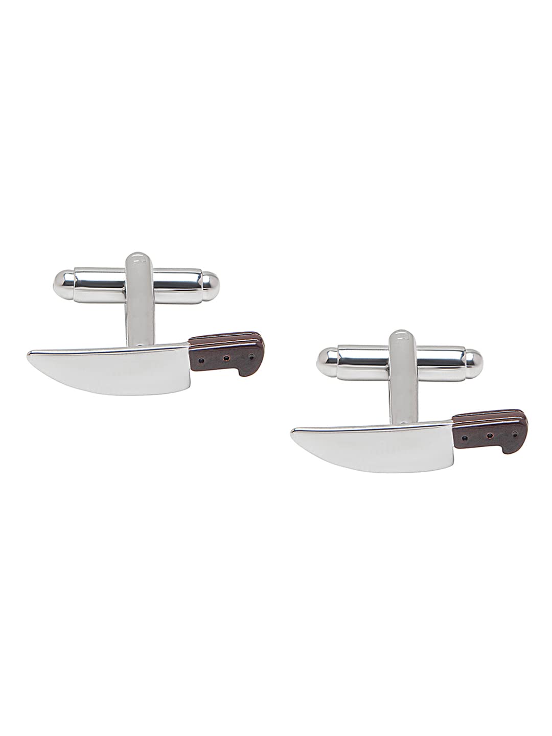 Shining Jewel - By ShivanshShining Jewel Elegant Fancy and Designer Silver Plated Knife Design Cufflinks For Men (SJ_7194)