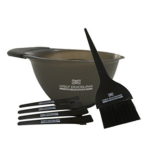 Professional Salon Tools: Feather Brush, 3-in-1 Brush, Mixing Bowl, Whisk 6 Sectioning Clips.