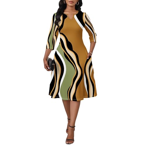 Midi Semi Formal Dresses for Women Church Outfits A-line Plus
