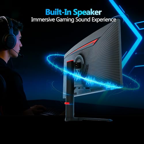Gawfolk 34 Zoll Ultrawide Curved Gaming Monitor 165Hz, 3800R UWQHD PC Bildschirm mit Lautsprecher, Gebogenes Computerbildschirm mit Höhenverstellbarer und Pip/PBP, DP, HDMI, VESA 100 * 100MM 6