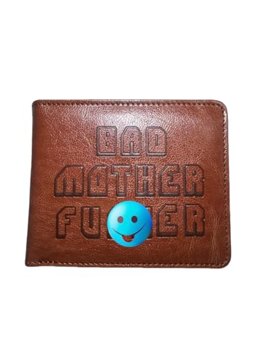 Image of Embroidered Bad Mother fker Leather Wallet bad mother f ker wallet leather(orange)