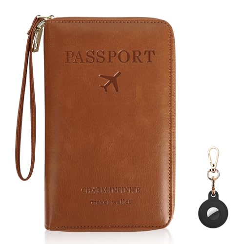 Likesing Funda Pasaporte Portadocumentos Viaje Porta Pasaporte PU Cueros Passport Holder con Bloqueo RFID para Hombre Mujer Travel Essentials para Documentos de Identidad Tarjetas Crédito Aerolínea